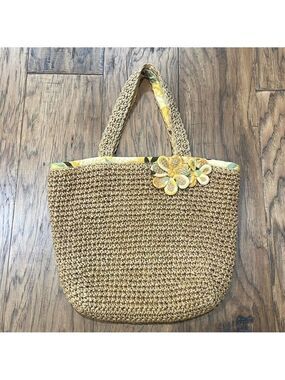 Janie and Jack NWOT Summer Girls Flower Straw Bag Tote Purse